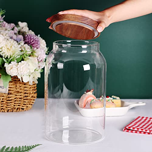 1 Gallon Glass Jar with Wooden Acacia Airtight Lid