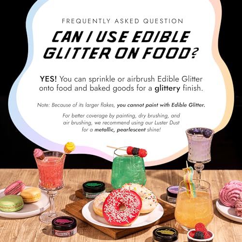 Rainbow Edible Glitter for Drinks & Cakes (10 Grams / 16. Iridescent Rainbow)