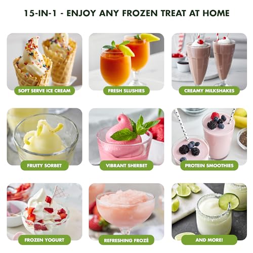 Frost Ice Cream Maker & Slushie Machine (4 Pint Ice Cream & Frozen Drink Maker / Cream White)