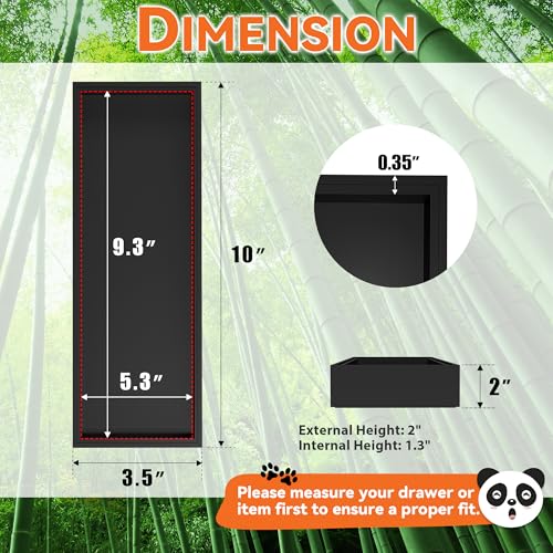 Bamboo Kitchen Drawer Organizer (10 x 3.5 x 2 Inch / Black)