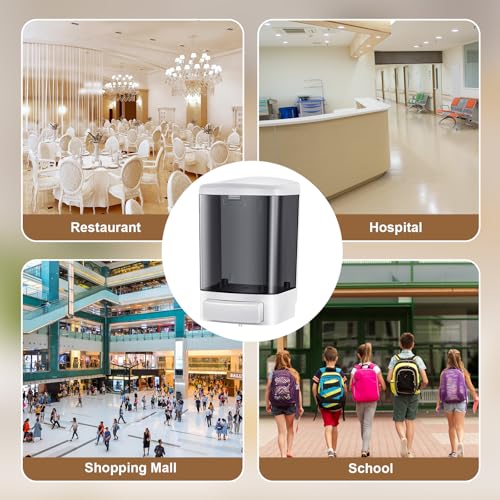 2 Pcs Wall Mounted Soap Dispenser (Black / 33.8 oz 1000 ml)