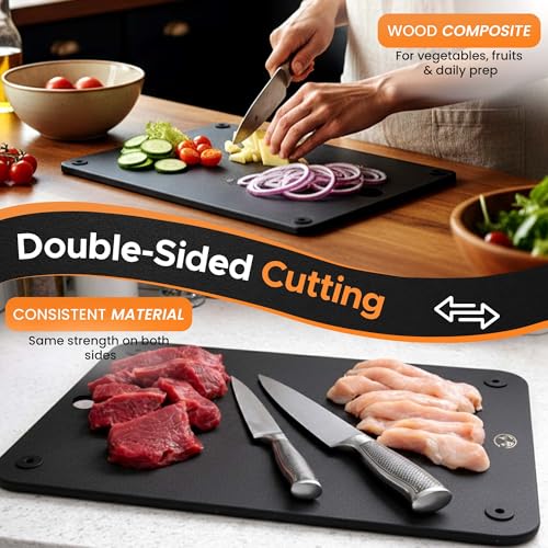 Composite Wood Cutting Board Set of 3 (Black)