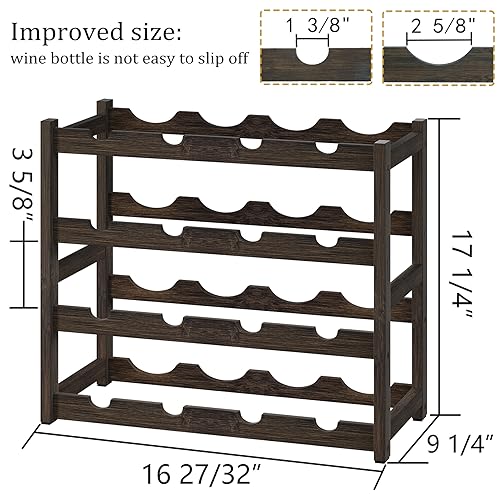 Bamboo Wine Rack Storage (4-tier-Mocha)