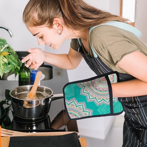 Turquoise Abstract Mandala Floral Pot Holders for Kitchen (Haodh-10)