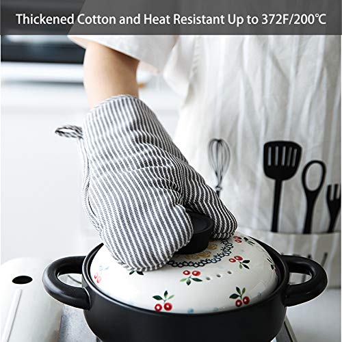 4Pcs Oven Mitts and Pot Holders (Gray)