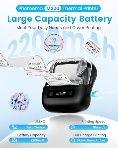 Label Maker M220 Thermal Label Printer