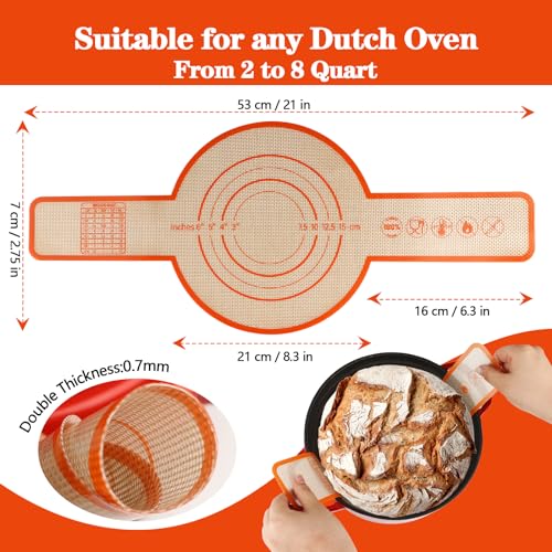 2 Pack Thickened Silicone Bread Sling (Orang-20.9"L x 8.7"W)