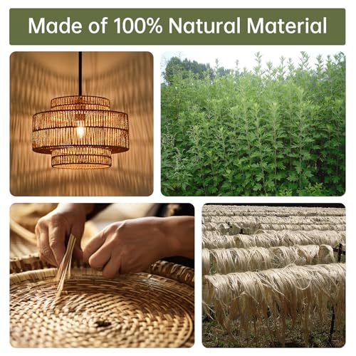 12.4" Rattan Pendant Light for Kitchen Island (Brown+Black Hardware / 12.4" 1-Light)