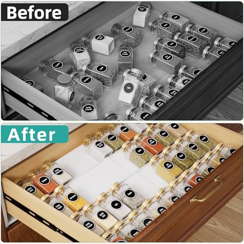 White Spice Drawer Organizer (White / 8 Pack)