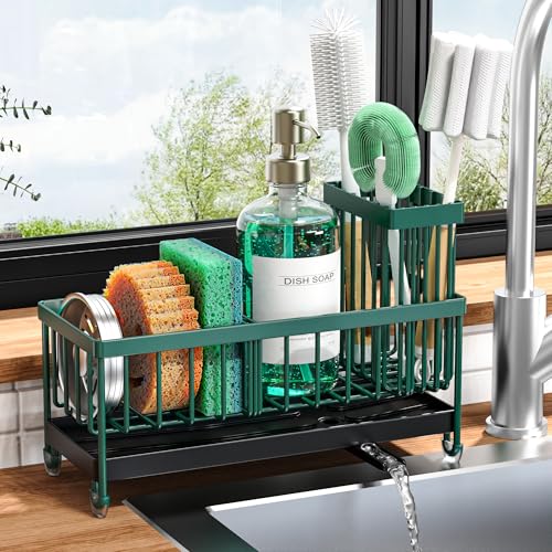 Sponge Holder for Kitchen Sink (Dark Green - 9.25″)