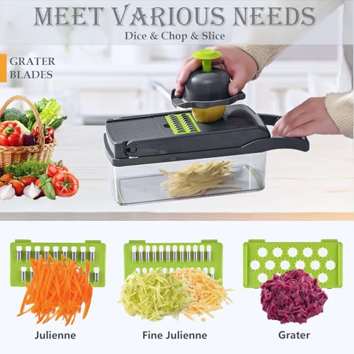 Vegetable Chopper Mandoline Slicer Home Kitchen Appliance Essential Gadget (Gray)