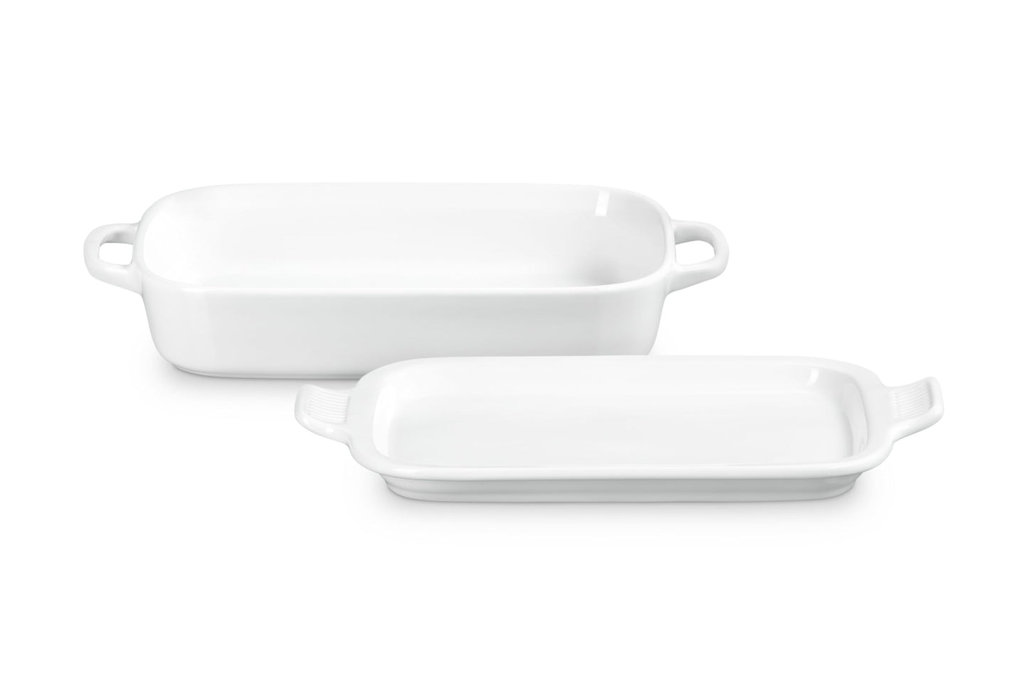 Stoneware Rectangular Dish with Platter Lid (White)