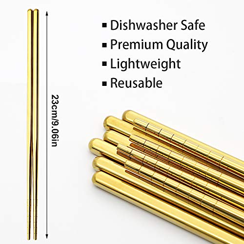 Stainless Steel Chopsticks (Gold)