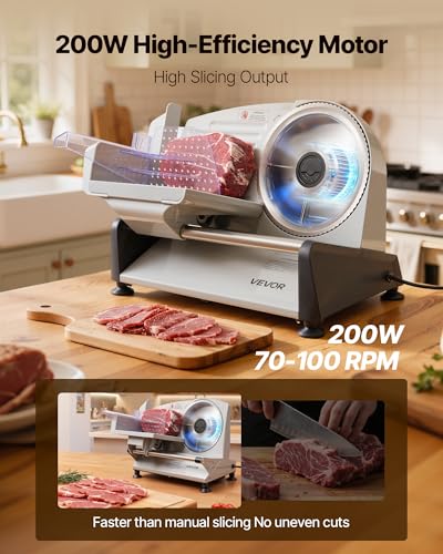 Meat Slicer 7.5 inch 200W Electric Deli Slicer Machine with SUS420 Blade (7.5 inch)