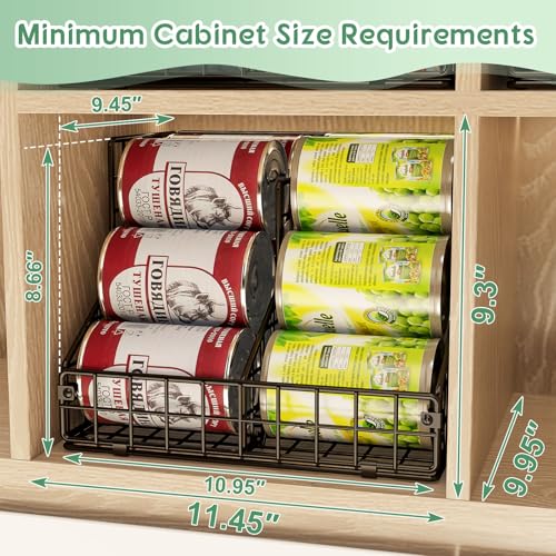 6 Pack Stackable Can Organizer for Pantry with Adjustable Dividers (S-(6 pack))
