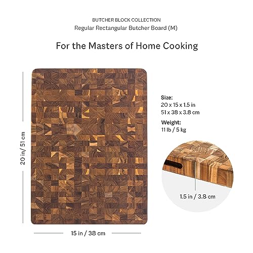 Butcher Block Cutting Board (Without Juice Groove / Large (20 inch x 15 inch x 1.5 inch))