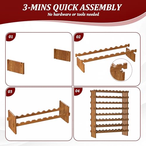 Bamboo Stackable Wine Rack (Walnut / 8-Tier)