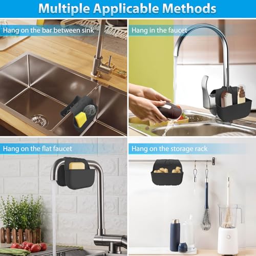 Sponge Holder for Kitchen Sink (Black)