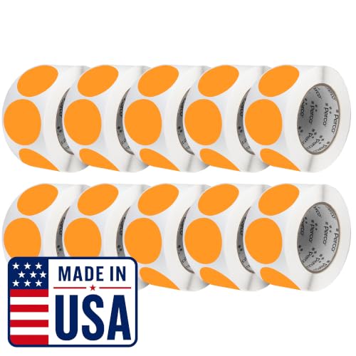 Neon Orange Perforated Round Circle Dot Sticker 3 (Neon Orange / 3 Inch)
