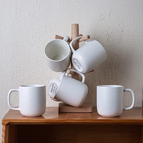 14oz Coffee Mugs Set of 6 (6 Count (Pack of 1) / Matte White)