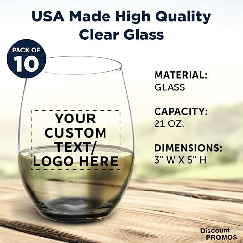 10 ARC Stemless Wine Glasses Set (10 Count)