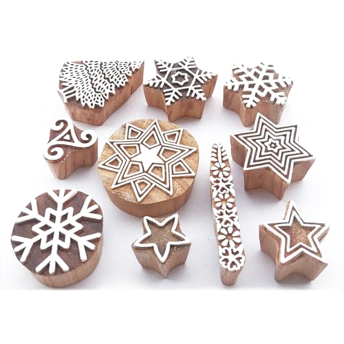 Star Wooden Block Printing Stamps (10 Pcs / Bulk01_10e)