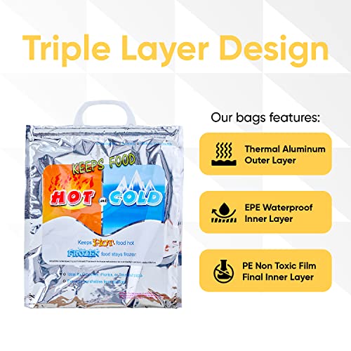 Hot and Cold Insulated Bags for Food Delivery (X Small (Meal Size))