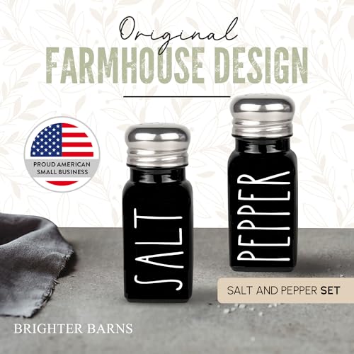 Black Salt and Pepper Shakers Set by Brighter Barns (Black Farmhouse)
