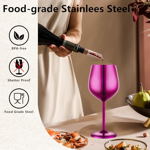 Unbreakable Stainless Steel Wine Glasses Set of 4 (4 Count)