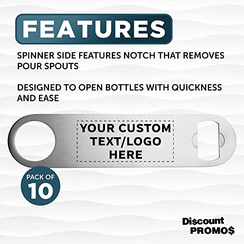 Custom Stainless Steel Beer Bottle Openers Set of 10 (10 Count)