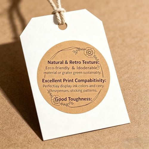 Custom Stickers Round Kraft Paper Labels Personalized with Texts (style 16)