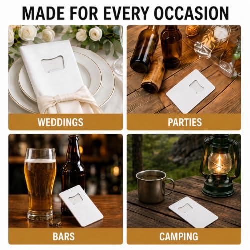 60 Pack Credit Card Bottle Opener (White / Card Size)