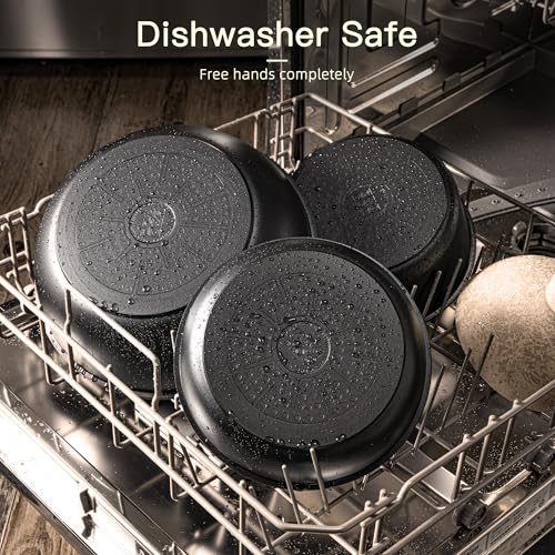 21 Pcs Pots and Pans Set Non Stick (Black / 21 Piece)