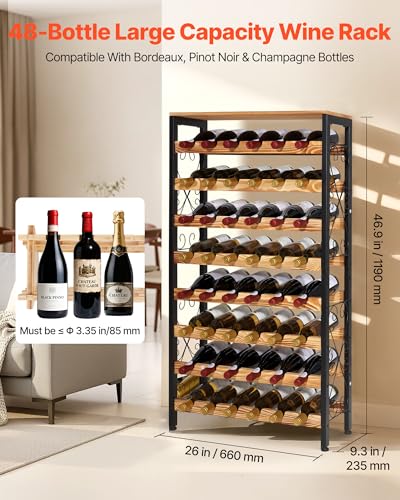 48 Bottle Wine Rack (Black / 48 Bottles)