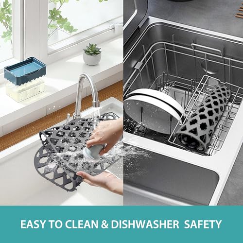 Silicone Kitchen Sink Protectors Mats (Gray (1 Pack))