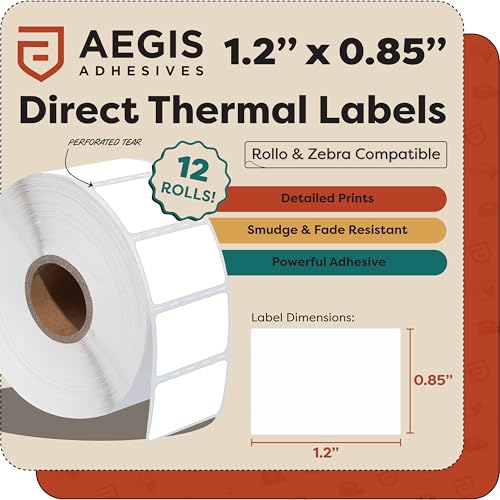 1.2" X 0.85" Direct Thermal Printer Labels