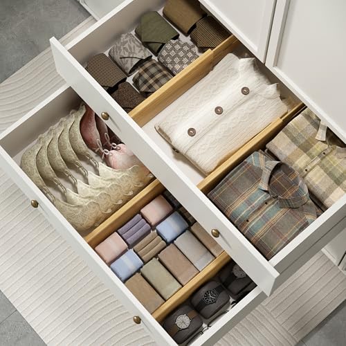 Bamboo Expandable Drawer Dividers (Natural / 4''H, 12.2''-17''L)