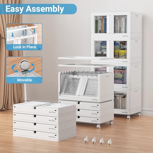 300Qt Stackable Storage Bins with Lids (White / 75 GAL)