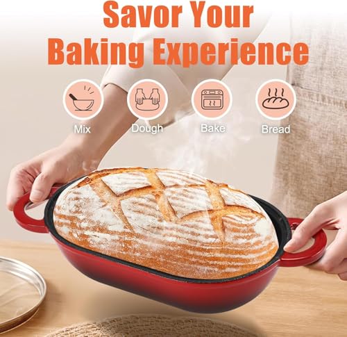 2.5 QT Enameled Cast Iron Sourdough Bread Oven (Red / 2.5 QT)