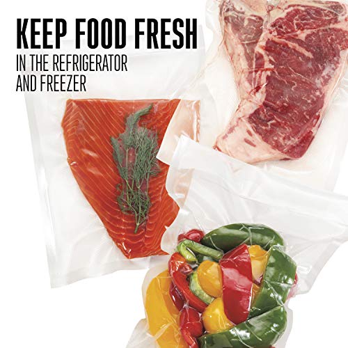 8" x 12" Quart Vacuum Sealer Bags For Meal Prep & Sous Vide (100 Count, Clear / 8" x 12" (Quart))