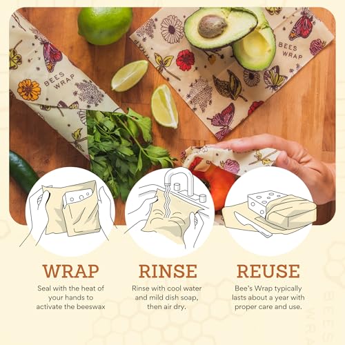 Beeswax Food Wraps (Meadow Magic / Small, Medium, Large)