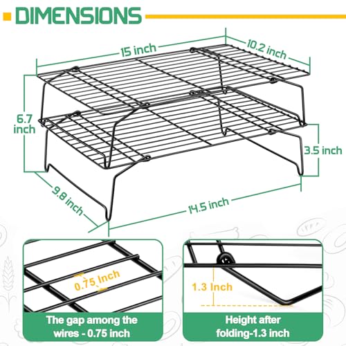 Cooling Rack Set of 2 (Black / 15" x 10")