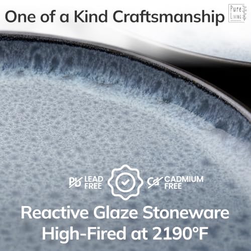 16 Piece Stoneware Dinnerware Set for 4 (Dark / Smoke Blue / Set for 4 (16pcs))