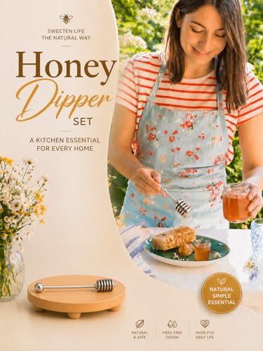 Honey Dipper 6.3 in 304 Stainless Steel Syrup Server Stick (Silver)