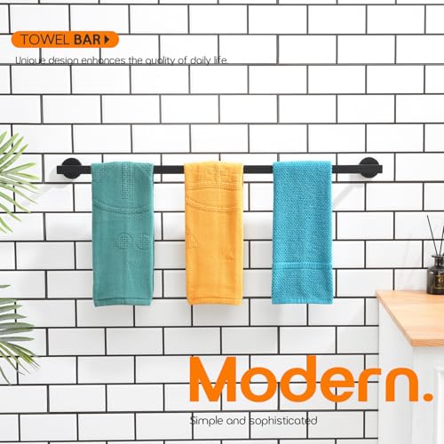 36 Inch Bathroom Towel Bar Bath Towel Rack Kitchen Towel Holder Long Towel Rails Wall Mounted SUS304 Stainless Steel Matte Black AN4001MB (Matte Black / 36-Inch)