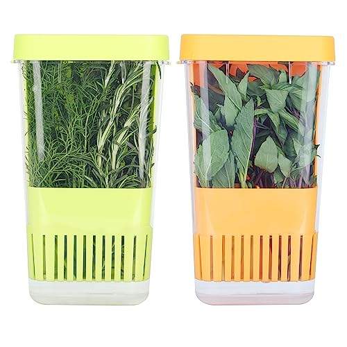 Fresh Herb Keeper for Refrigerator (Herb Keeper - Green & Orange)