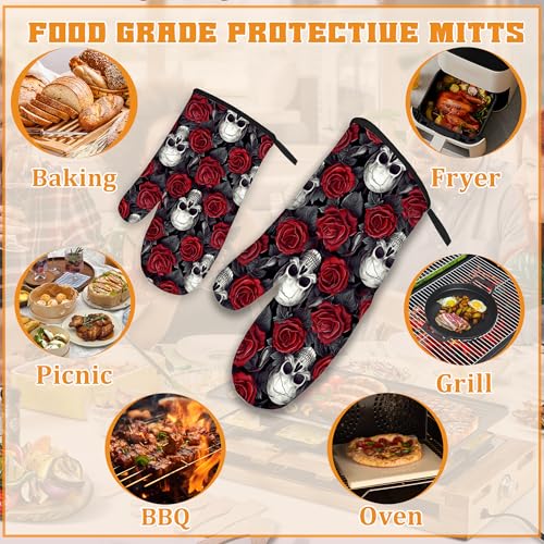 Skulls Oven Mitts and Pot Holders Set (4 Count)