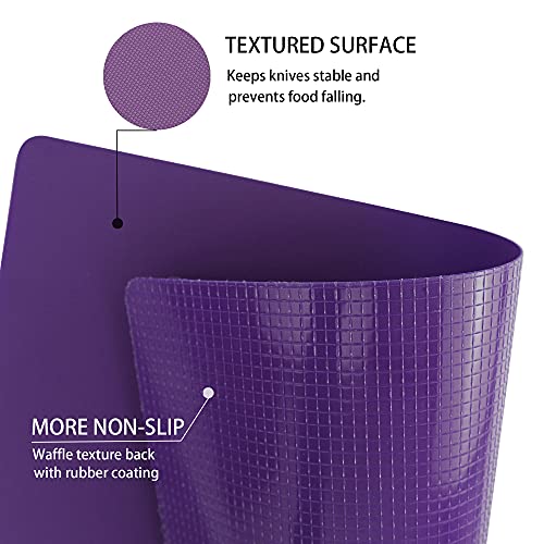 Flexible Plastic Cutting Boards for Kitchen Set of 3 (Rainbow)