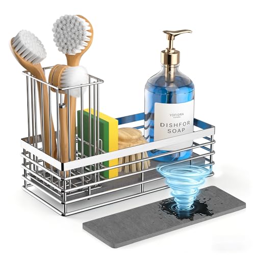 Sink Caddy With Stone Drying Tray (Silver-1 / Medium)