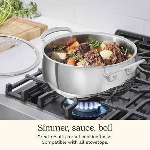 PureClad™ Triple Ply Stainless Steel 4.5 Qt. Dutch Oven w (4.5 Quart Dutch Oven)